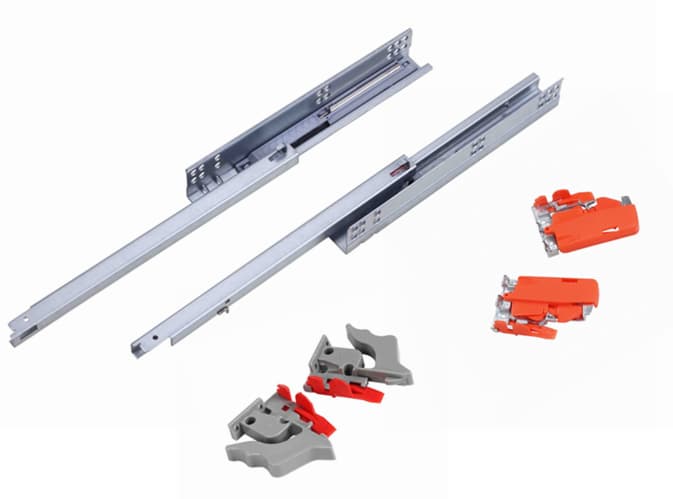 single extension concealed drawer slide with clips